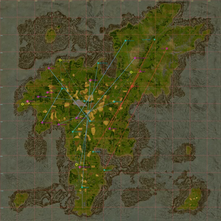 Carte des emplacements de farm
