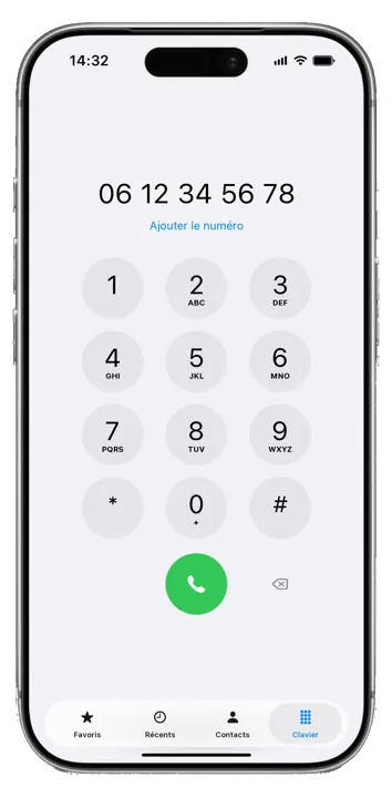 Clavier du téléphone